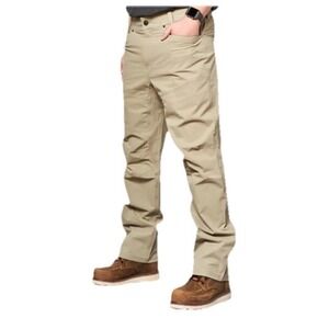 Brunt The Costello Ripstop Work Pants Mens 32x34 Beige Nylon Spandex Stretch